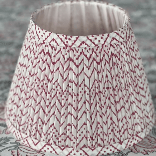 Image showing the Zig Zag & Spots Lampshade, 12", Red product.