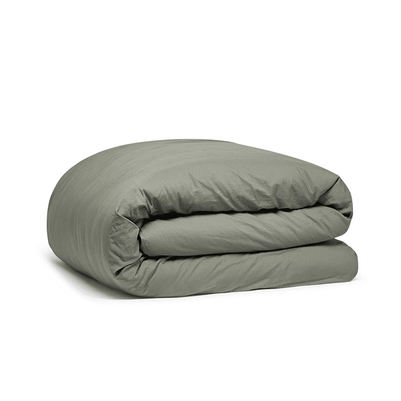 Relaxed Cotton Super King Duvet Cover, Moss