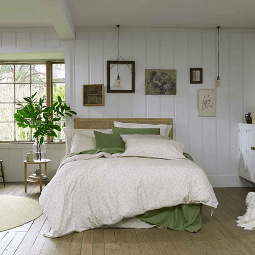 Image showing the Floral Cotton Duvet Cover, Super King, Sprig product.