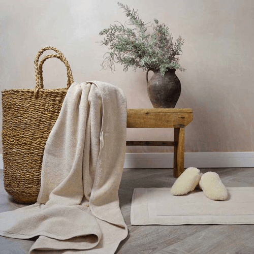 Image showing the Organic 600gsm The Bath Mat, 50 x 80cm, Flax product.