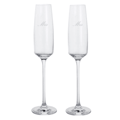 Image showing the Mrs & Mrs Elevate Set of Two Flutes, 170ml, Clear product.