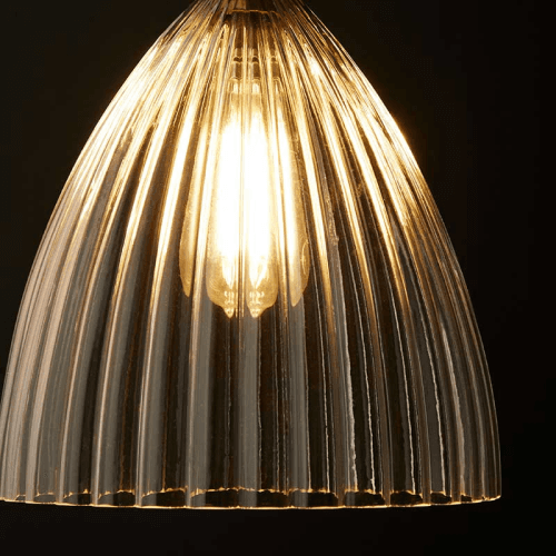Image showing the Scallop Pendant, Clear Glass product.