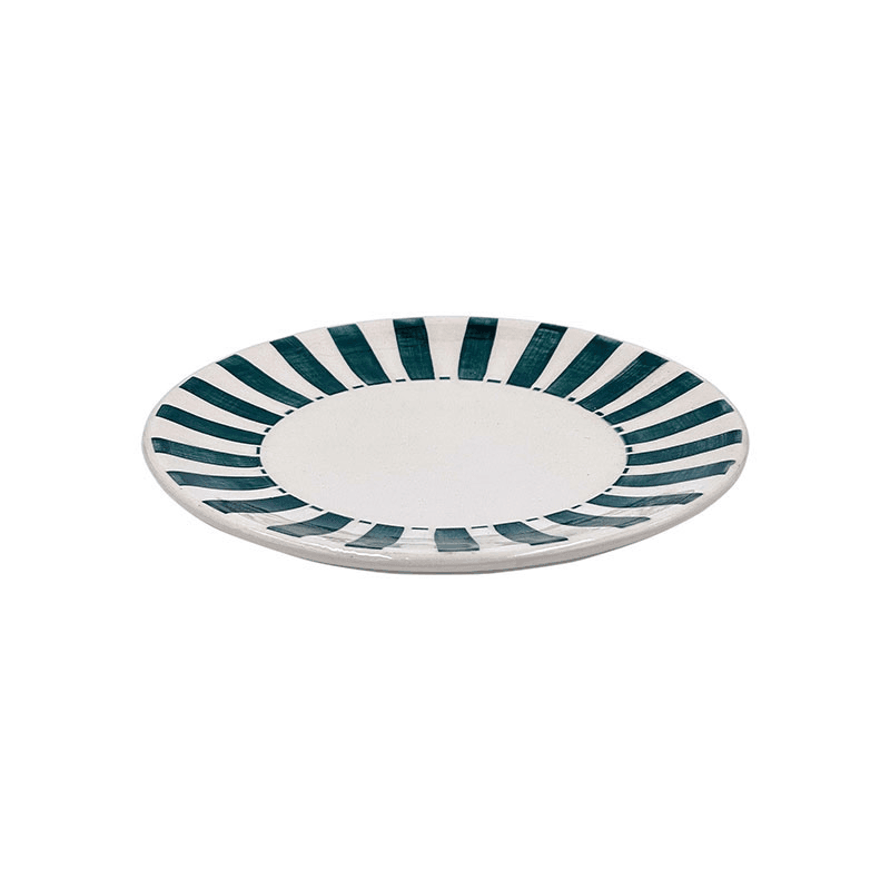 Stripes Side Plate, D19cm, Green