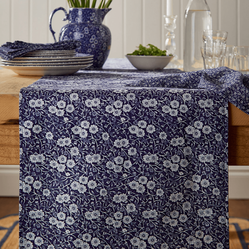 Calico Table Runner, Blue