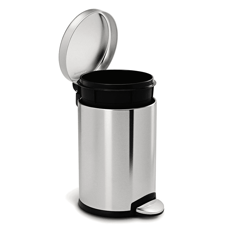 Round Pedal Bin, 4.5L, Brushed Stainless Steel