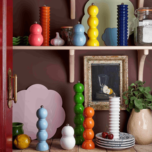 Image showing the Bobbin Chubbie Salt & Pepper Mill, 12cm, Chambray Blue product.