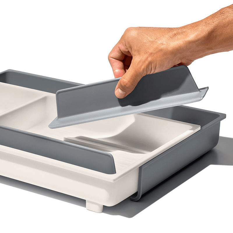 Large Expandable Kitchen Tool Drawer Organiser, White