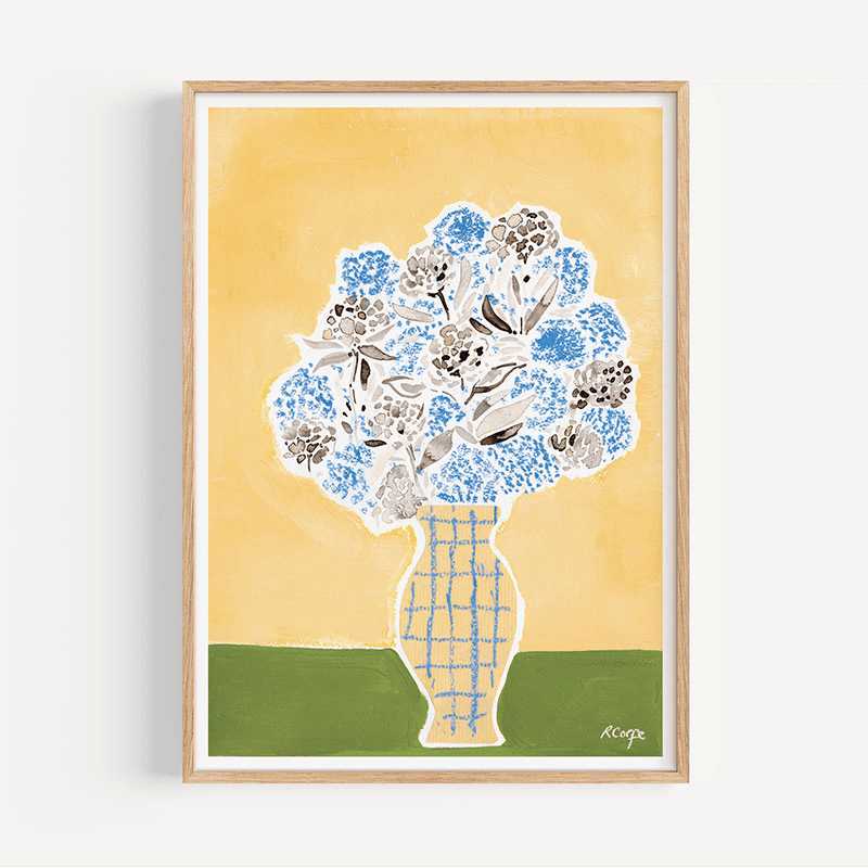 Hydrangea Print, A3, Yellow