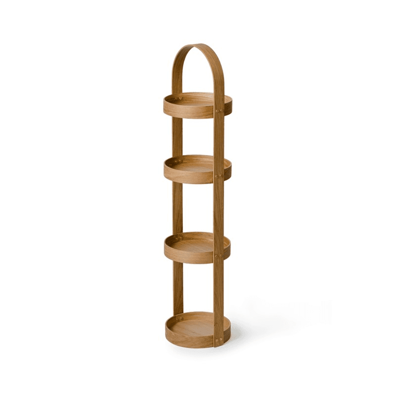 Mezza 4 tier round caddy, H86 x W20.4 x D19.4cm, Oak