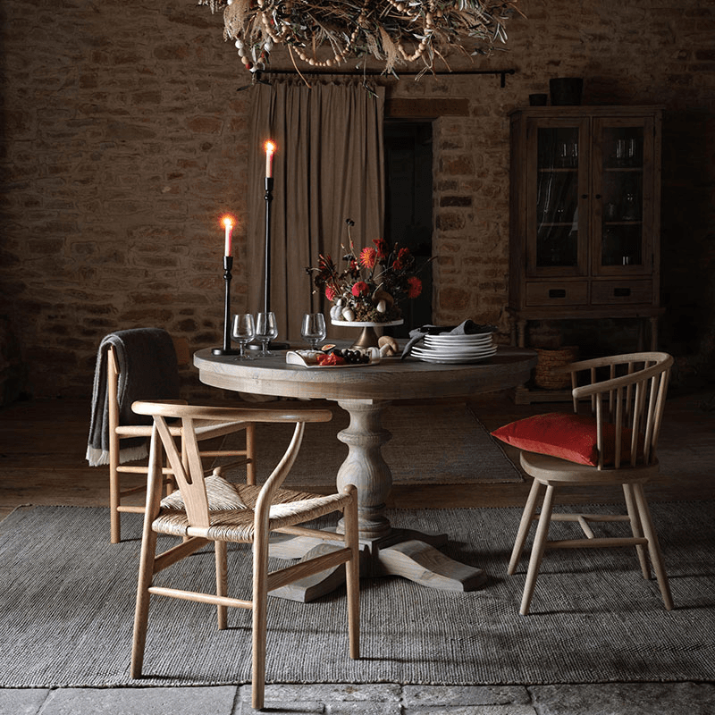 Topsham Round Dining Table, D120cm, Natural