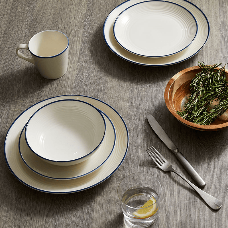 Gordon Ramsay Maze Denim Line Set of 4 Mugs, White