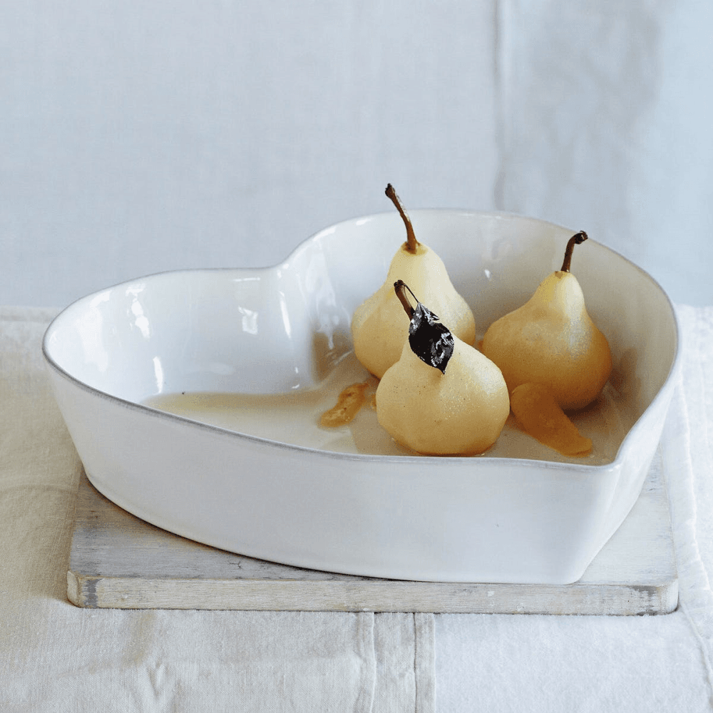 Porto Heart Stoneware Oven Dish, White