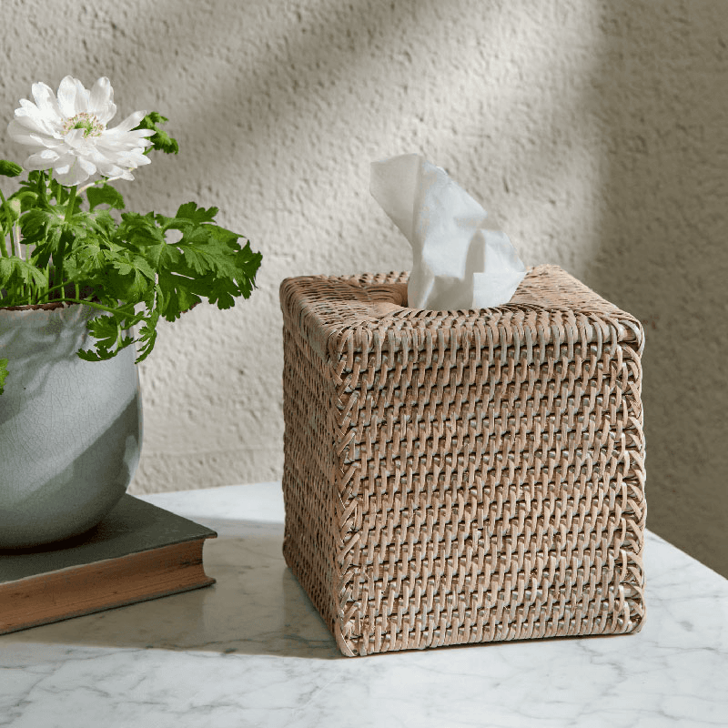 Ashcroft Tissue Box Cover, Silver Reed