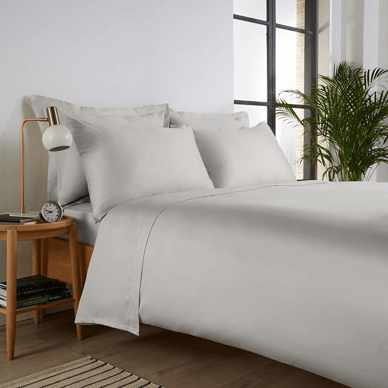 Sateen Pair of Oxford Pillowcases, Platinum