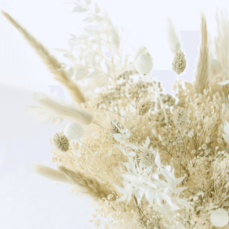 Natural Whites Medium hand-tied bouquet, H36-42cm, Ecru