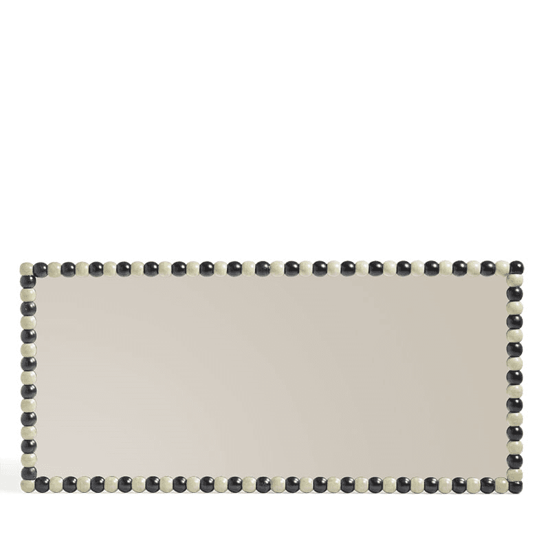 Bobina Floor Standing Mirror, Vellum & Distressed Black