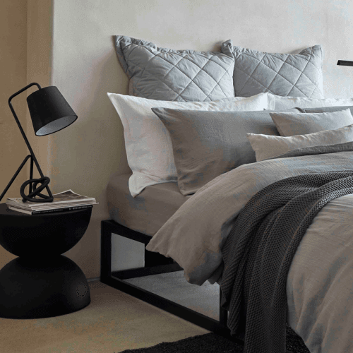 Image showing the Organic Retreat Fitted Sheet, Double, Soft Grey product.