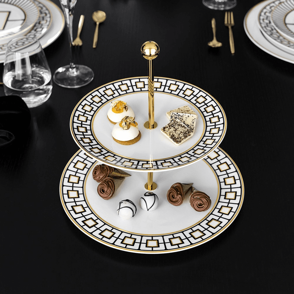 MetroChic Cake stand, D27.5cm, Gold/Multi