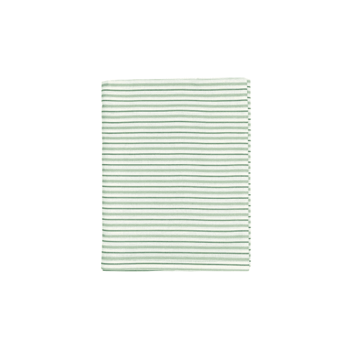 Image showing the Victoria Striped Linen Tablecloth, 180 x 330cm, Chalk & Moss Green product.