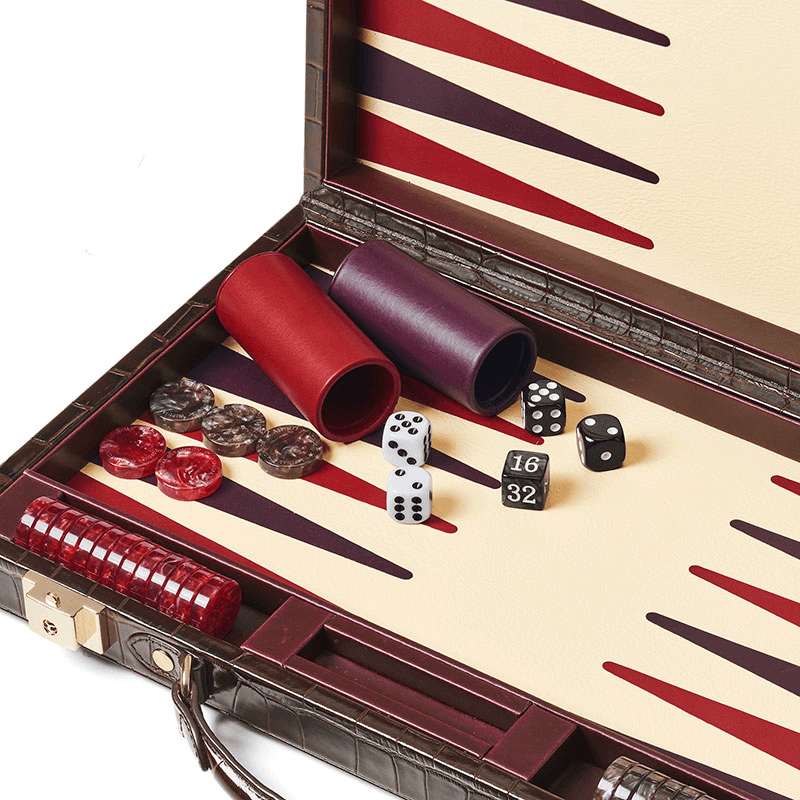 Backgammon Set, L38 x W23cm, Amazon Brown Croc