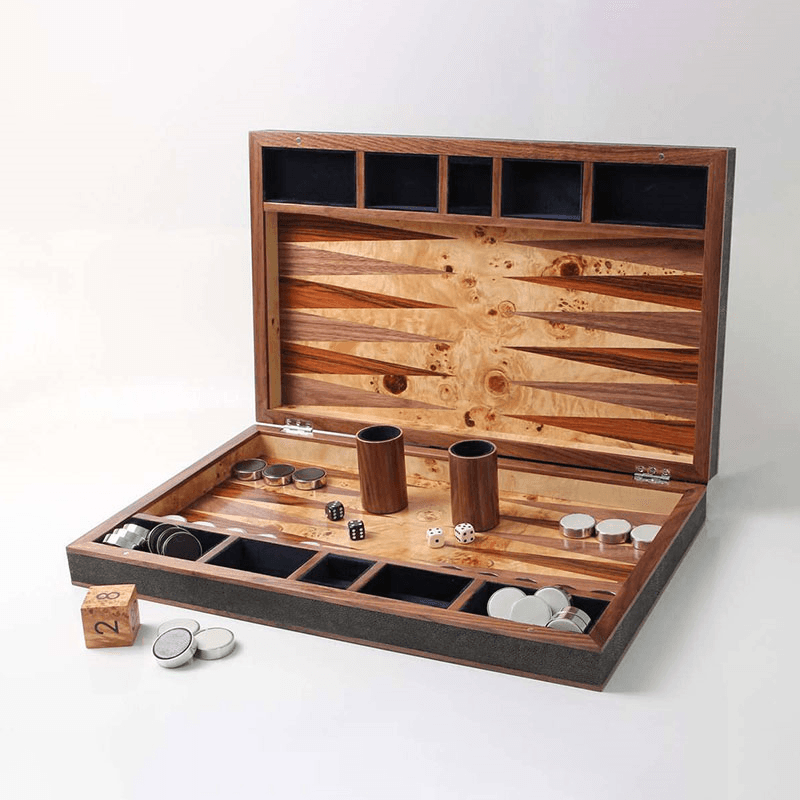 Backgammon Board, 54 x 34cm, Seal Brown Shagreen