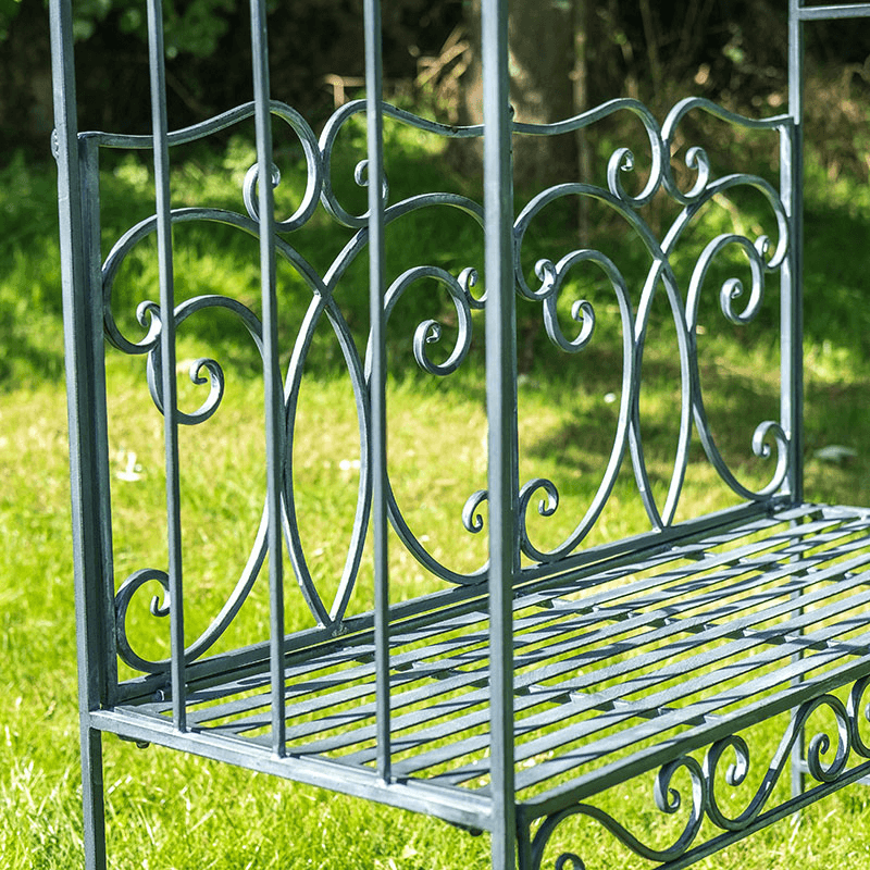 Heritage Bench Arbour, Antique Grey