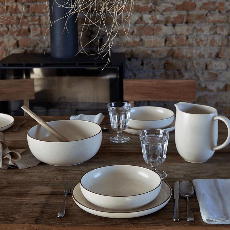 Monterosa Set of 6 Salad Plates, D23cm, Cream Cocoa