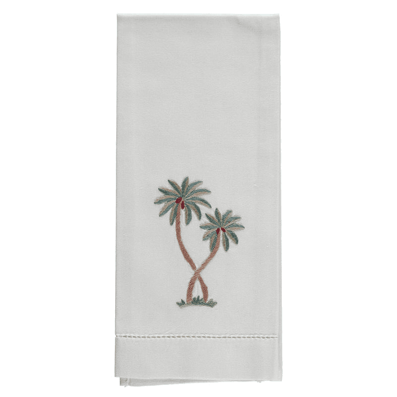 Palm Hand Towel, White/Green/Red