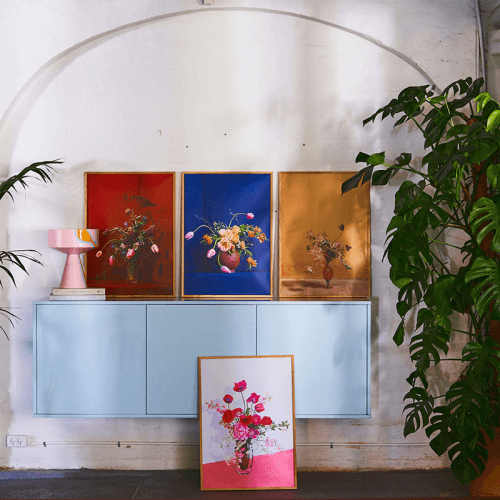 Image showing the Blomst 02 Framed Print, 70 x 100cm, Copper product.
