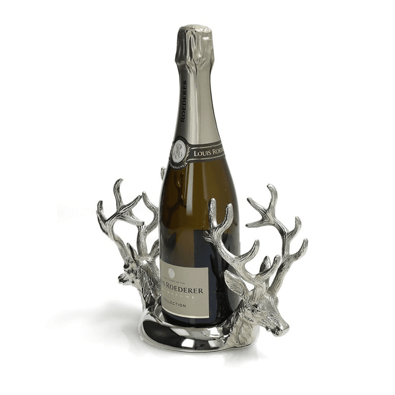 Stag Bottle Coaster, D23 x H14cm, Silver