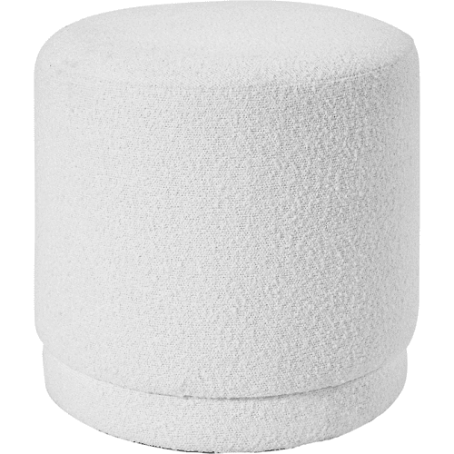 Image showing the Sassari Boucle Pouffe, D43cm, White product.