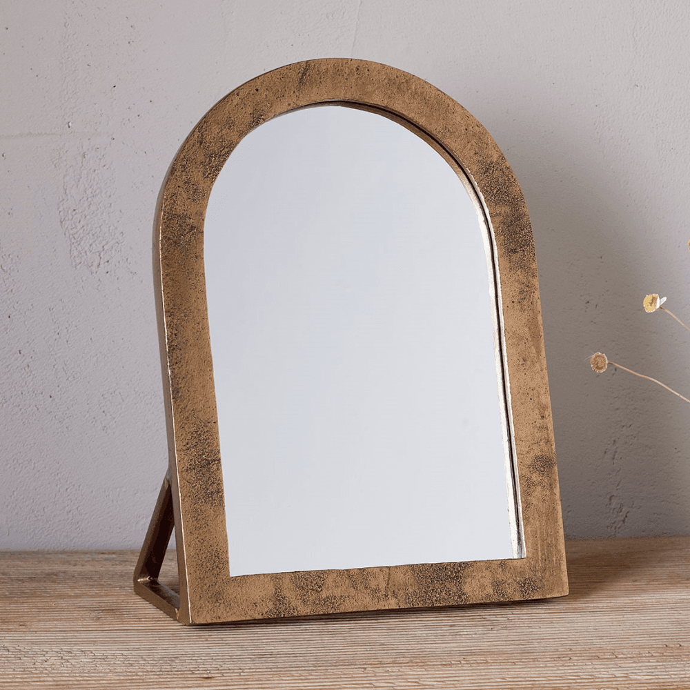 Cayce Vanity Mirror, Antique Brass