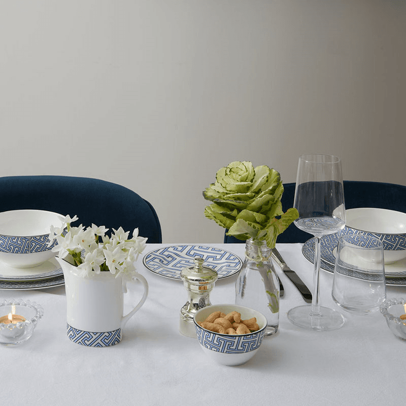 Maze Set of 2 Dessert Plate, D21cm, Cornflower Blue
