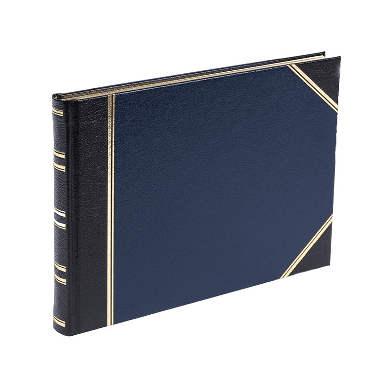 Traditional Plain Page Visitors Book, 23.5 x 28.5cm, Blue