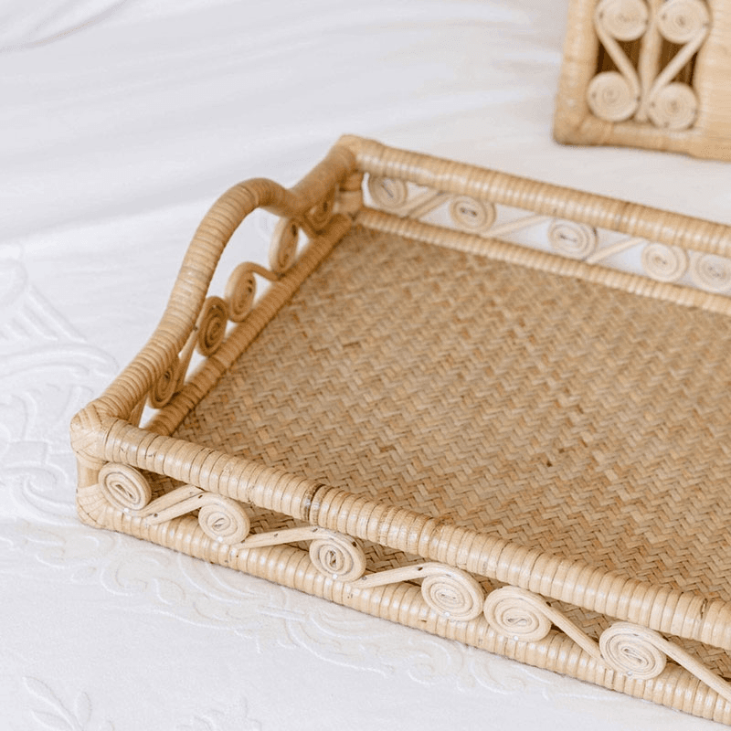 Ivy Rattan Tray, Natural