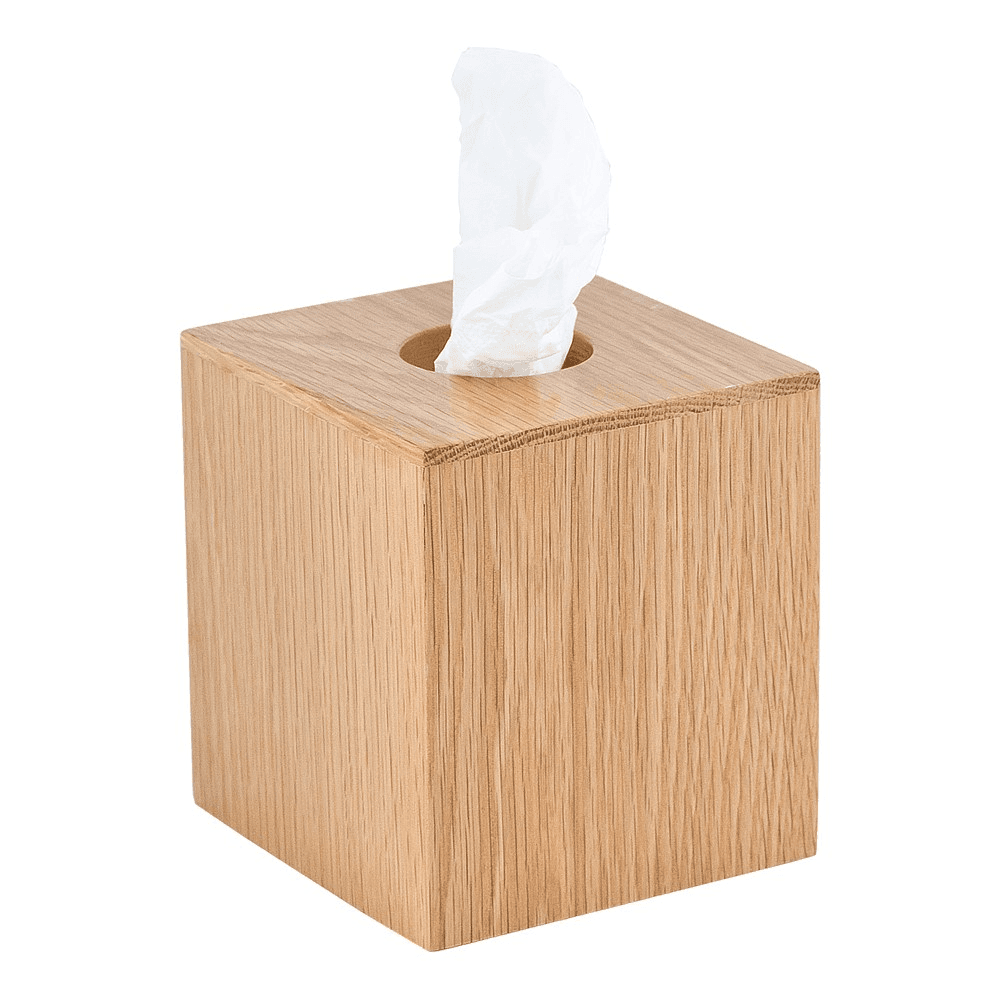 Mezza Tissue box cube, H14 x W12.5 x D13cm, Oak