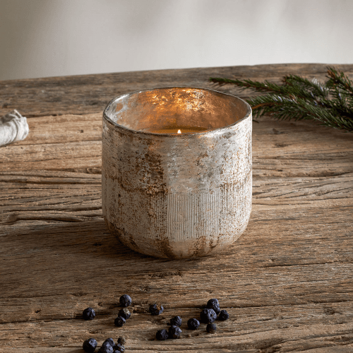 Image showing the Juniper & Fir 3 Wick Scented Candle, Antique Gold product.