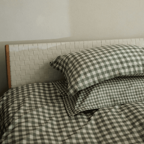Image showing the Barton Gingham Duvet Cover, King, Forest product.