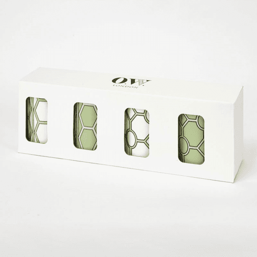 Image showing the Hex & Hoop Set of 4 Mugs, 350ml, Apple Green product.