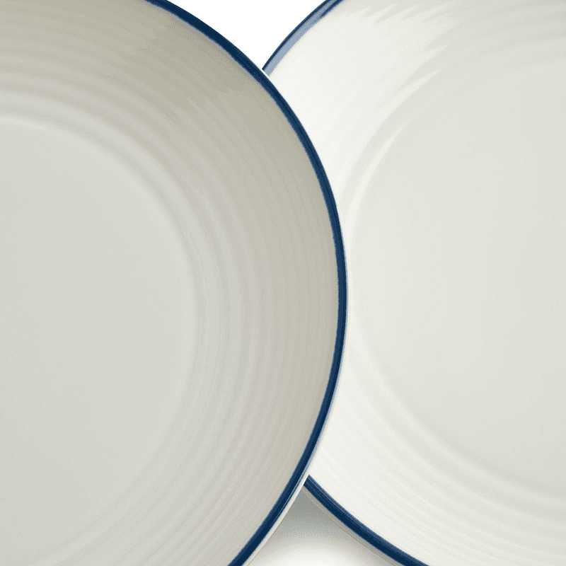 Gordon Ramsay Maze Denim Line Set of 4 Plates, White