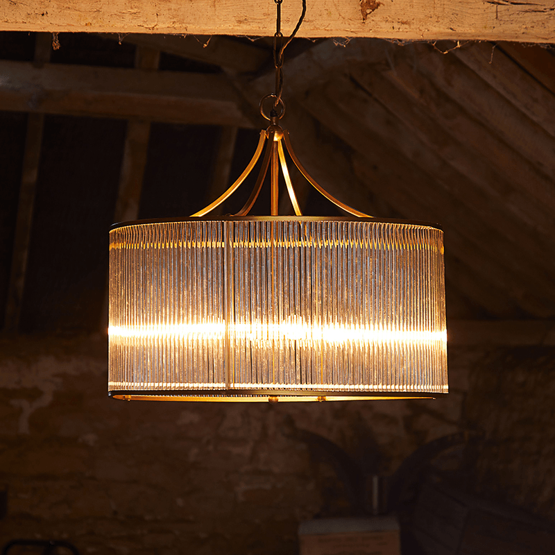 Artemis Circular Chandelier, Antique Brass