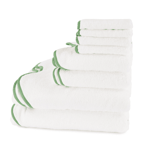 Image showing the Amelia Scalloped Signature Towel Bundle, Asparagus product.