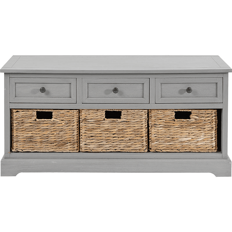 Devonshire 3 Drawer Basket Unit, Grey