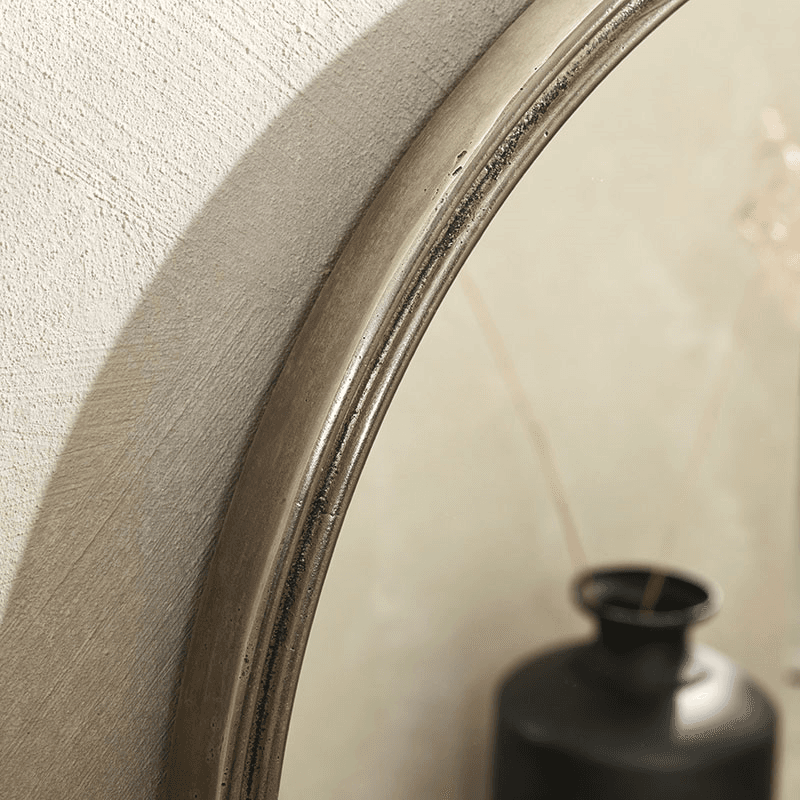 Penrose Round Mirror,  H77cm x W77cm x L3.5cm, Dark Silver