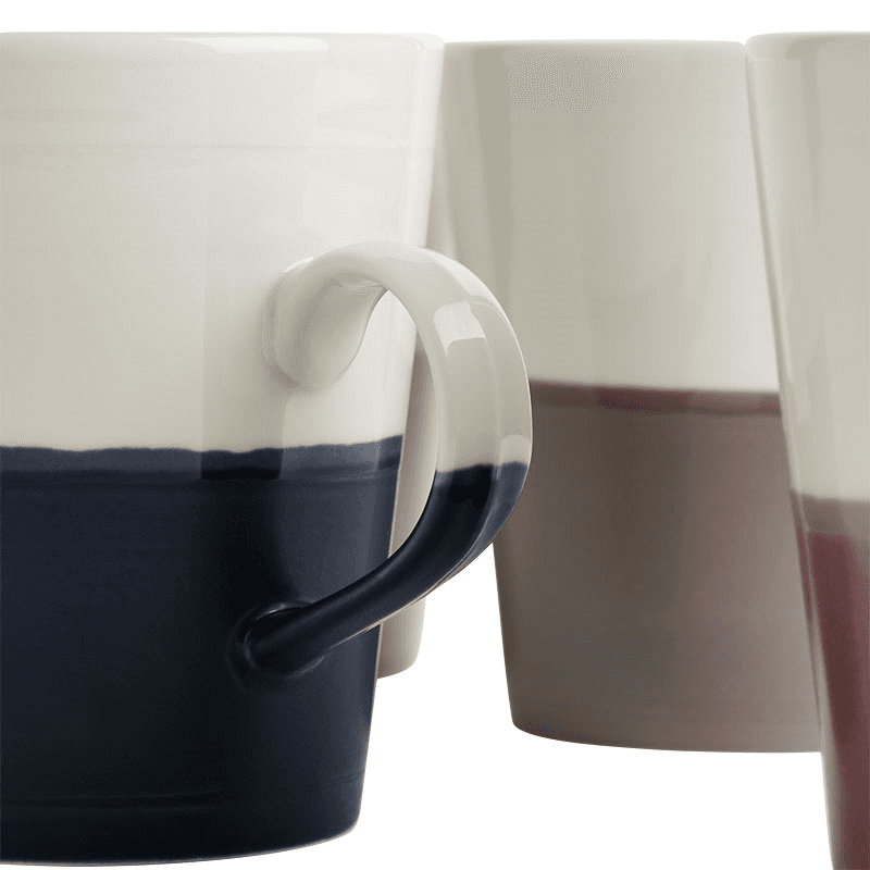 Coffee Studio Set of 4 Grande Mugs, White/Grey