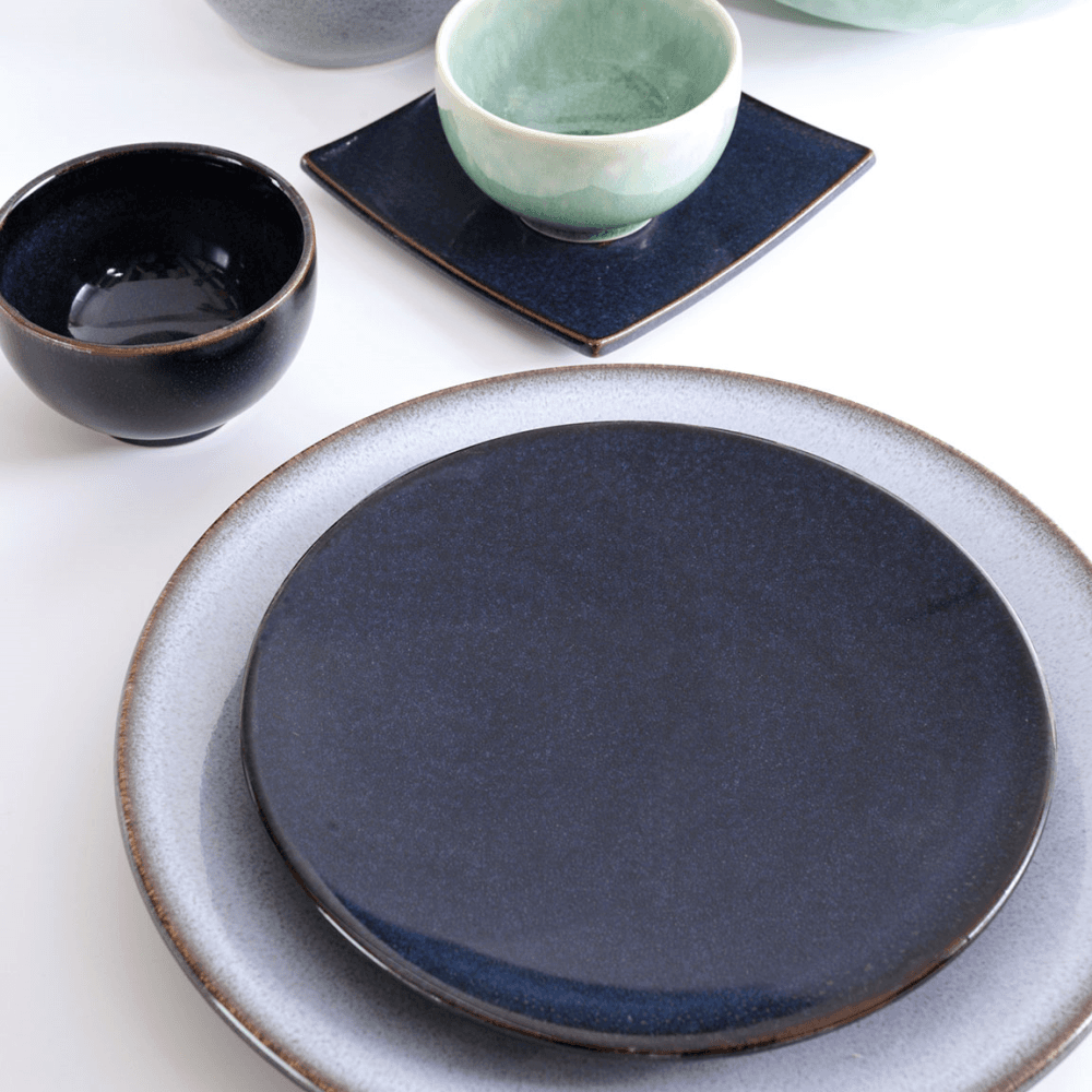 Tourron Set of 2 Presentation Plates, Indigo
