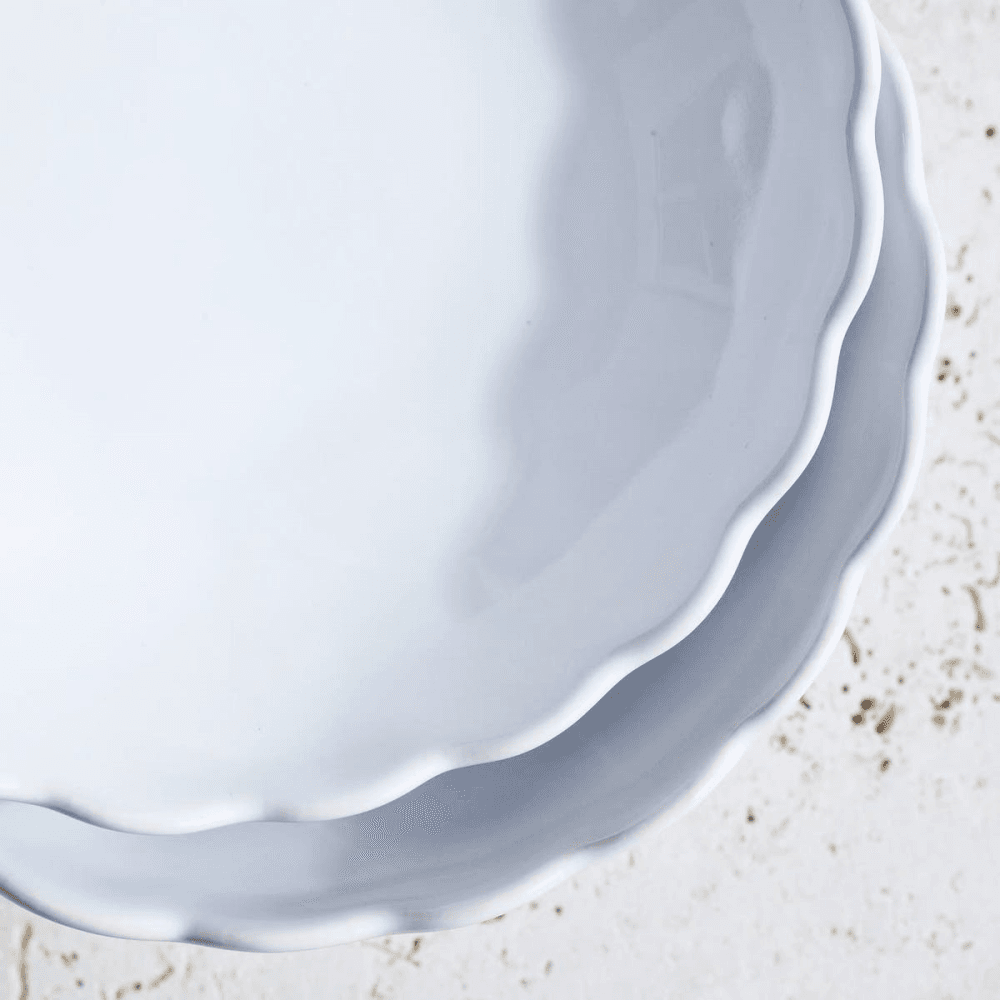 Portobello Set of 2 Scalloped Bowls, White
