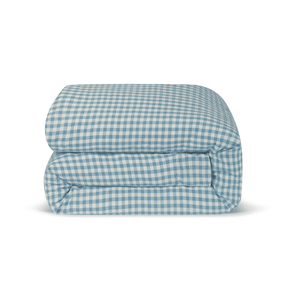 Gingham Linen Blend Duvet Cover