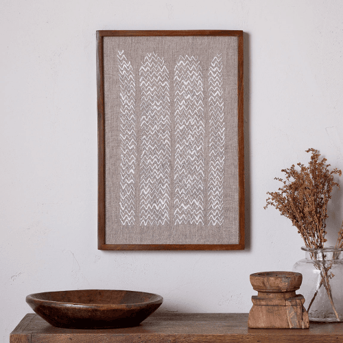 Image showing the Samaya Hand Stitched Wall Art, Natural product.