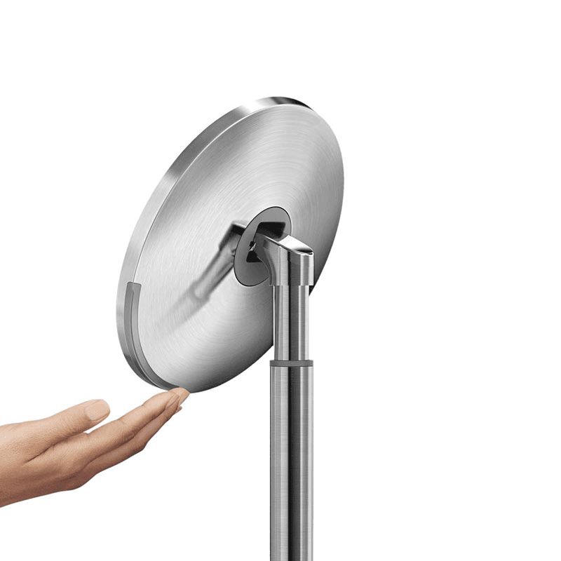 Sensor Mirror with Touch-Control Brightness, D20cm, Brushed Stainless Steel
